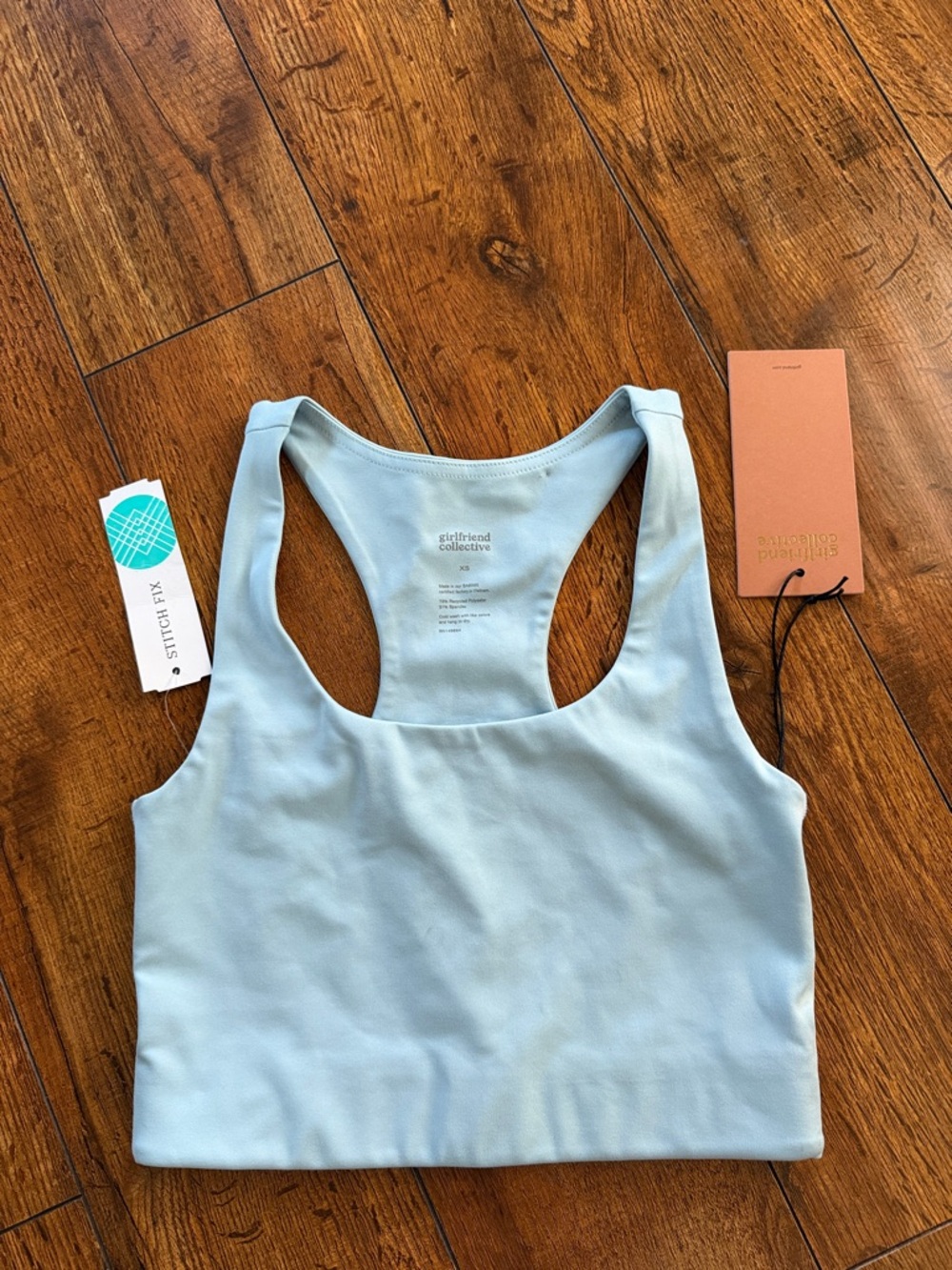 girlfriend collective Sky Blue Racerback Crop Top